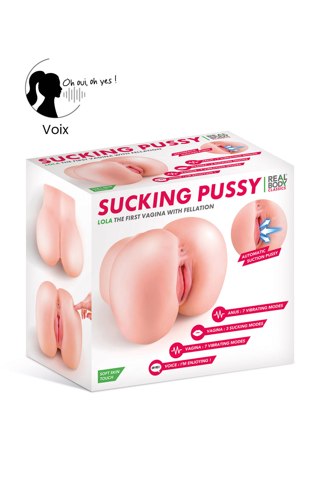 Masturbateur Lola - Vagin et Anus Vibrant avec Succion et Voix