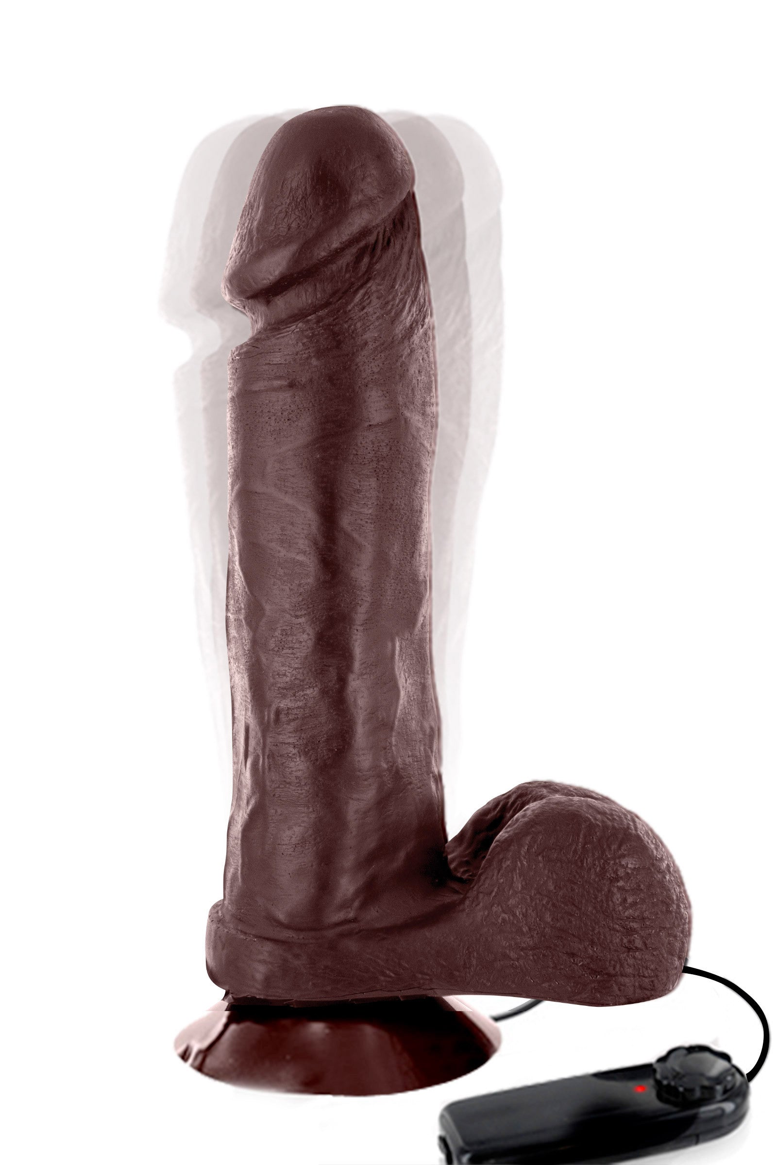 Magnum Vibrator 8 inch, gode ventouse réaliste vibrant noir