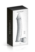 Glossy Toys n°15, gode en verre réaliste avec testicules 21cm