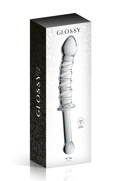 Glossy Toys n°16, gode en verre avec poignée 23cm