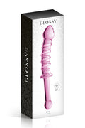 Glossy Toys n°16, gode en verre rose avec poignée 23cm