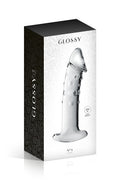 Glossy Toys n°3, gode réaliste en verre avec poignée de retrait 18cm