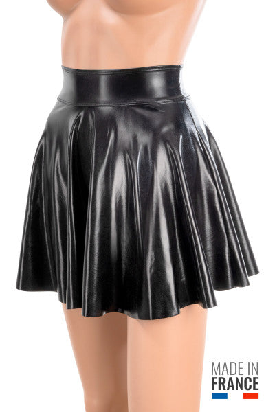 Jupe Charleston aspect cuir noir