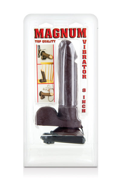 Magnum Vibrator 8 inch, gode ventouse réaliste vibrant noir