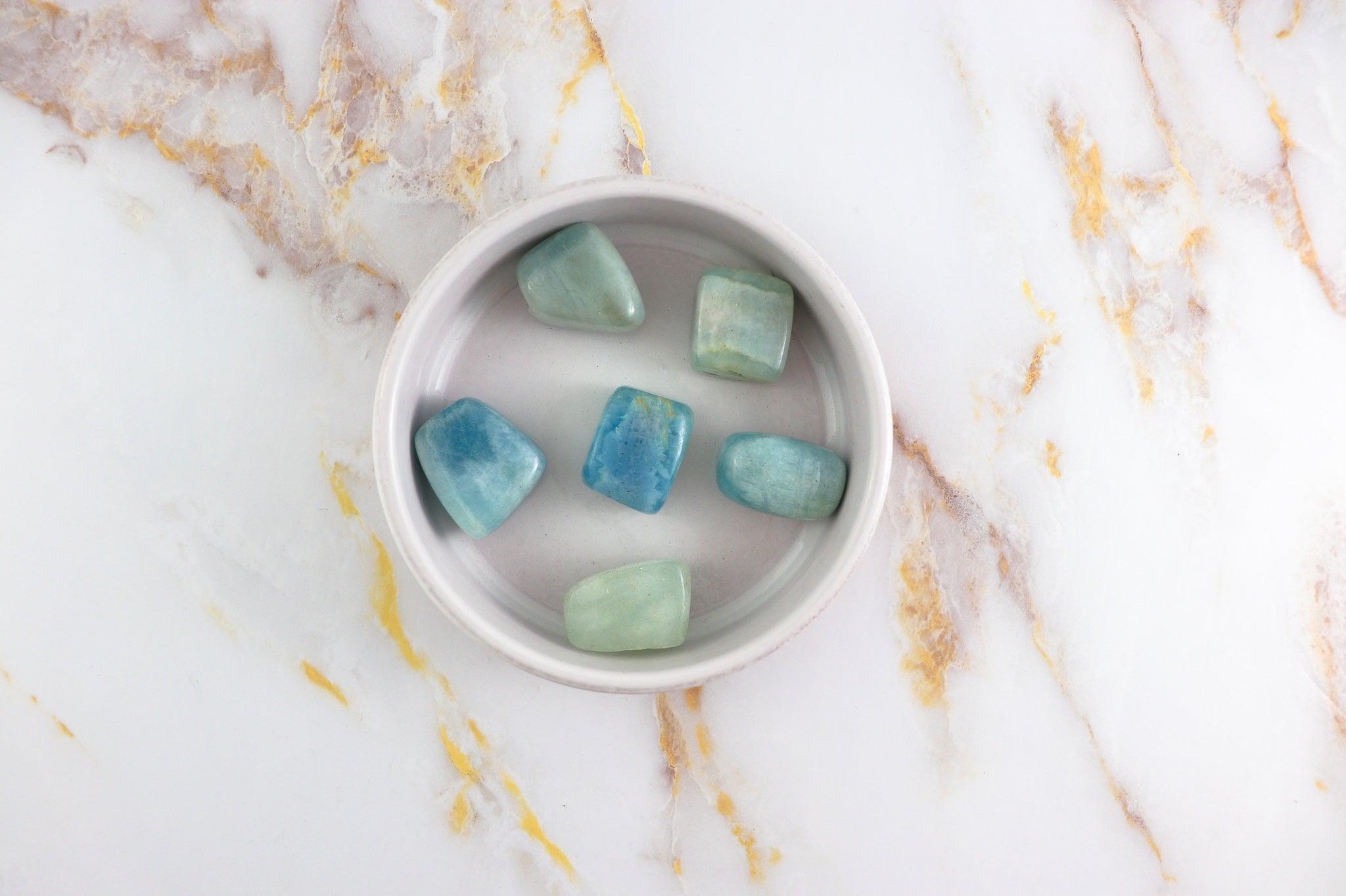 Aiguemarine pierre roulée