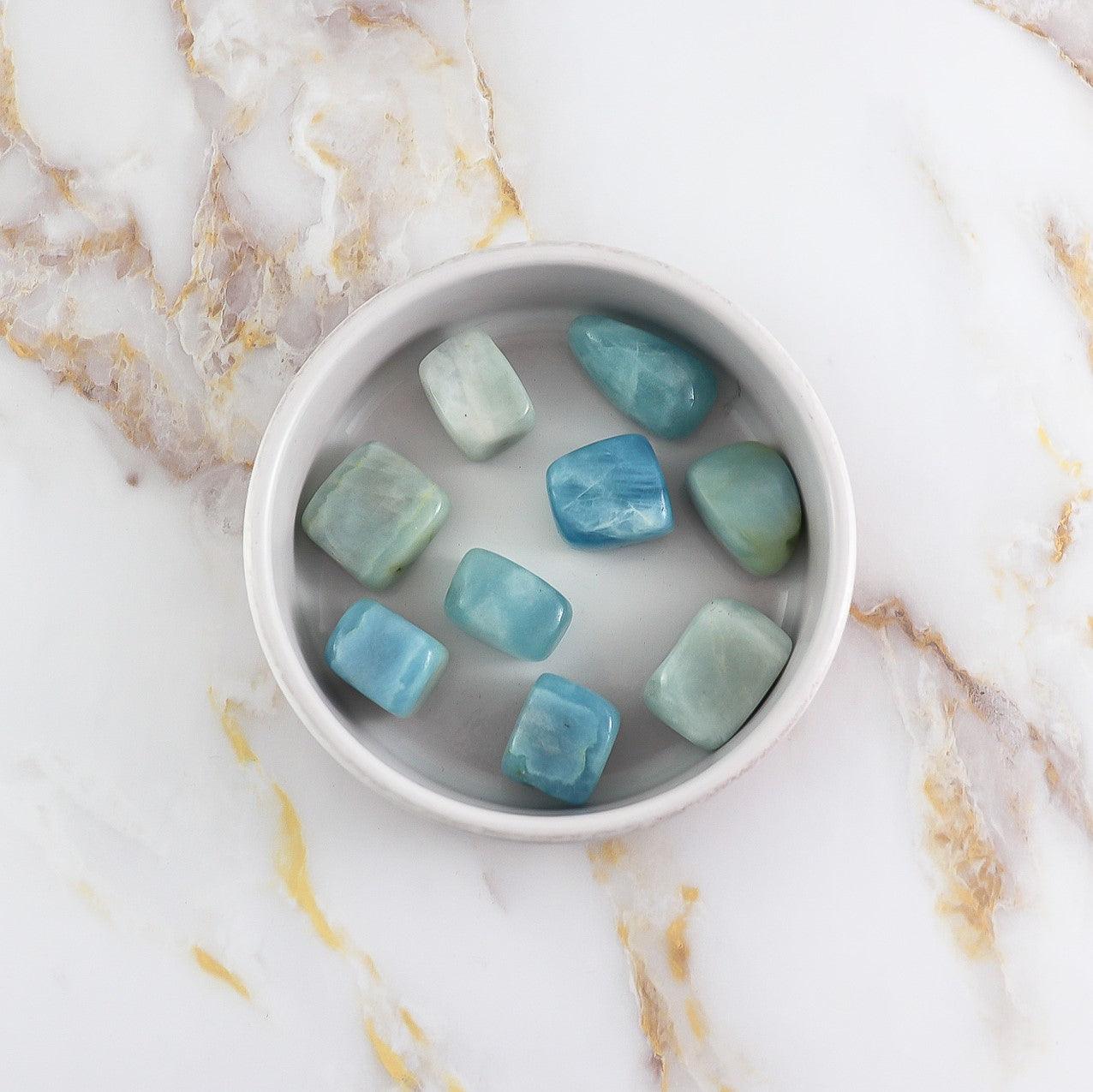 Aiguemarine pierre roulée