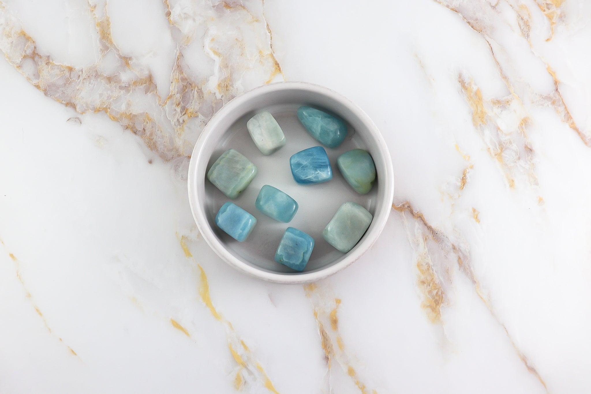 Aiguemarine pierre roulée