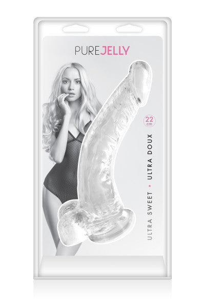 Pure Jelly, gode ventouse courbe réaliste 22cm