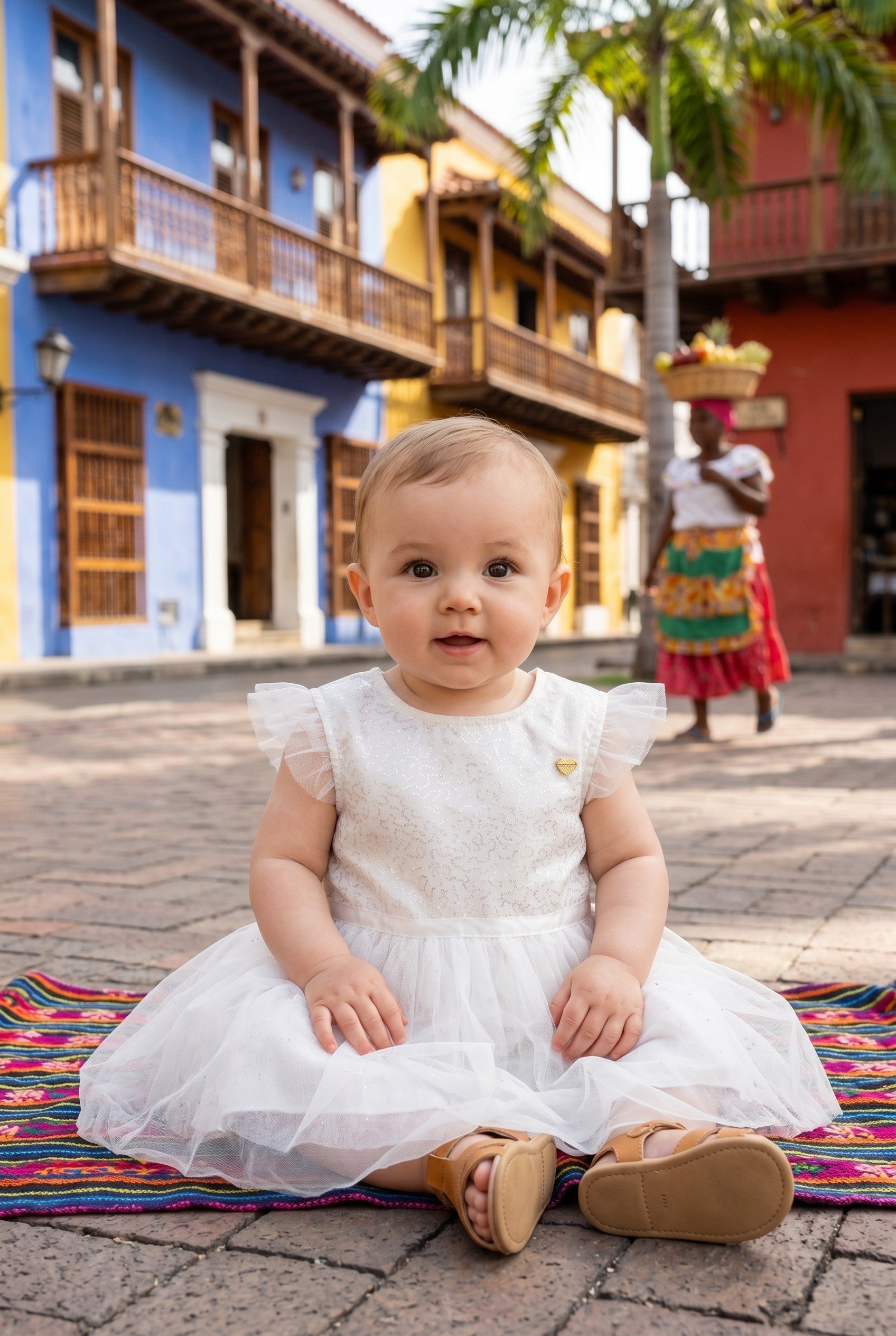 Robe blanche bébé 9-12 mois