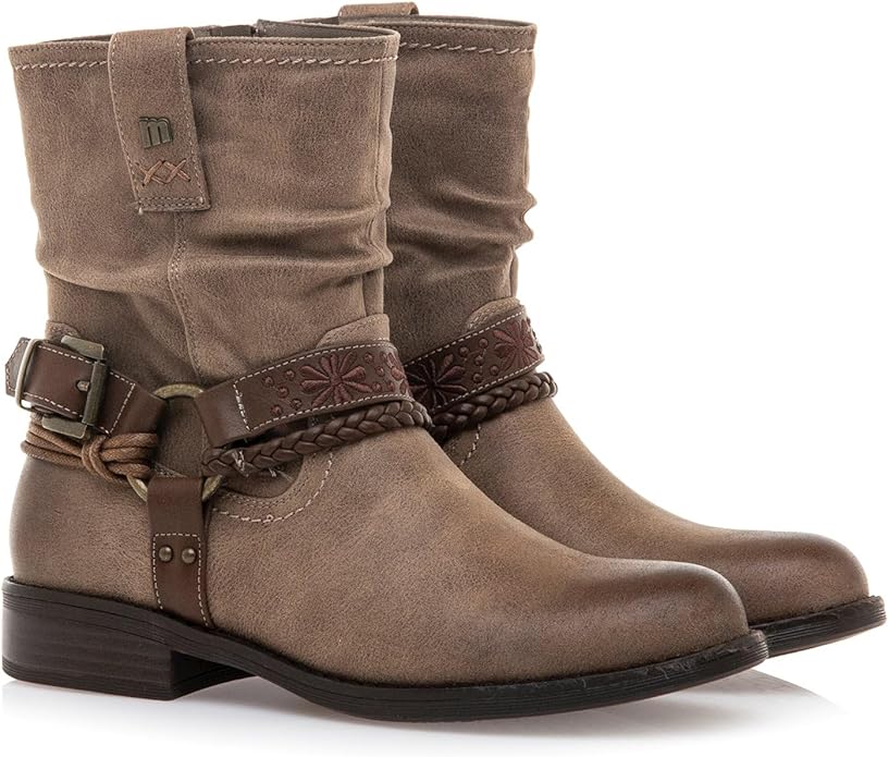 MTNG Bottines Plates Femme PERSEA Taille 37 - Bottines Décontractées avec Fermeture Éclair