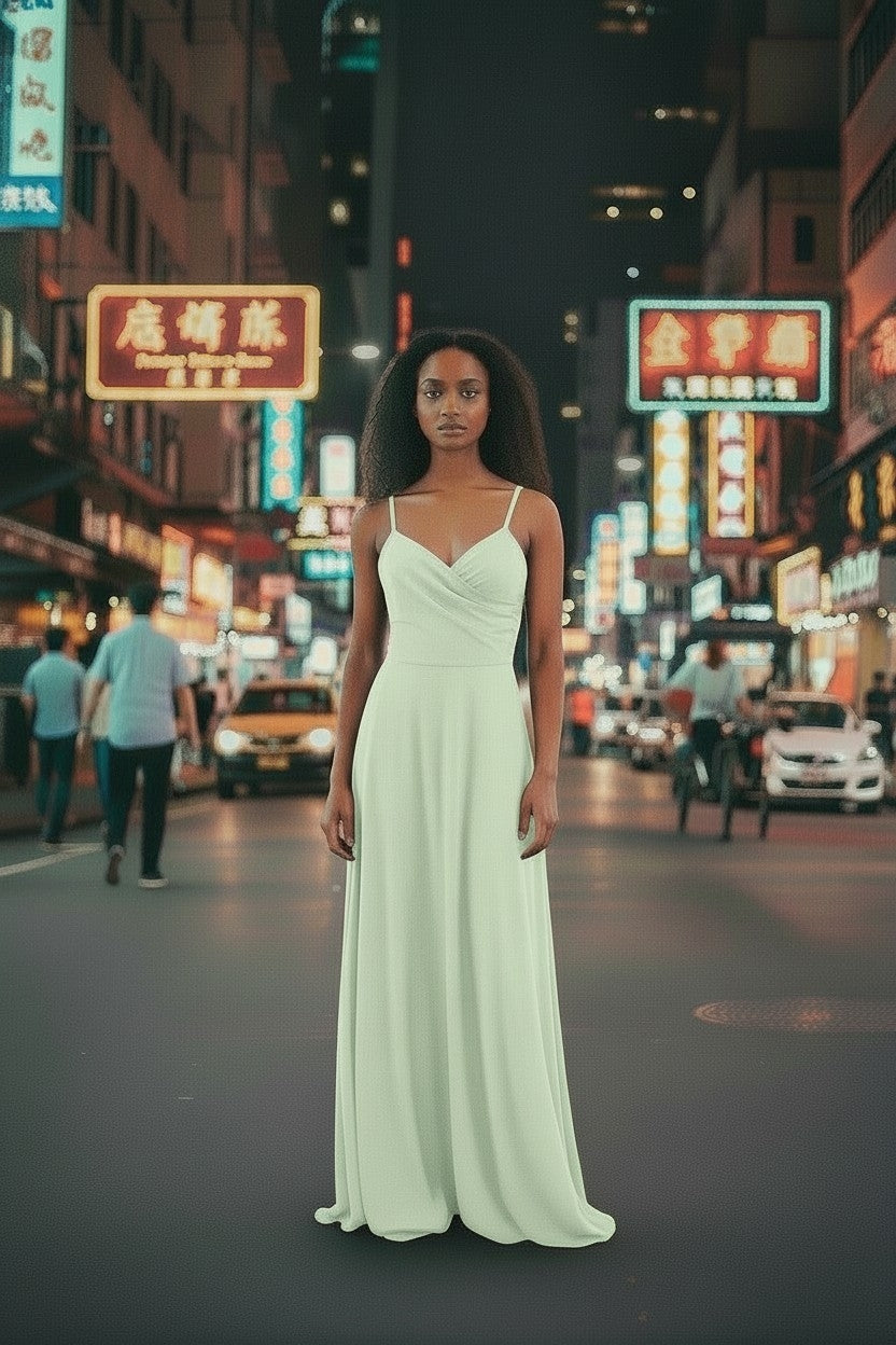 Robe Longue Élégante à Bretelles taille unique