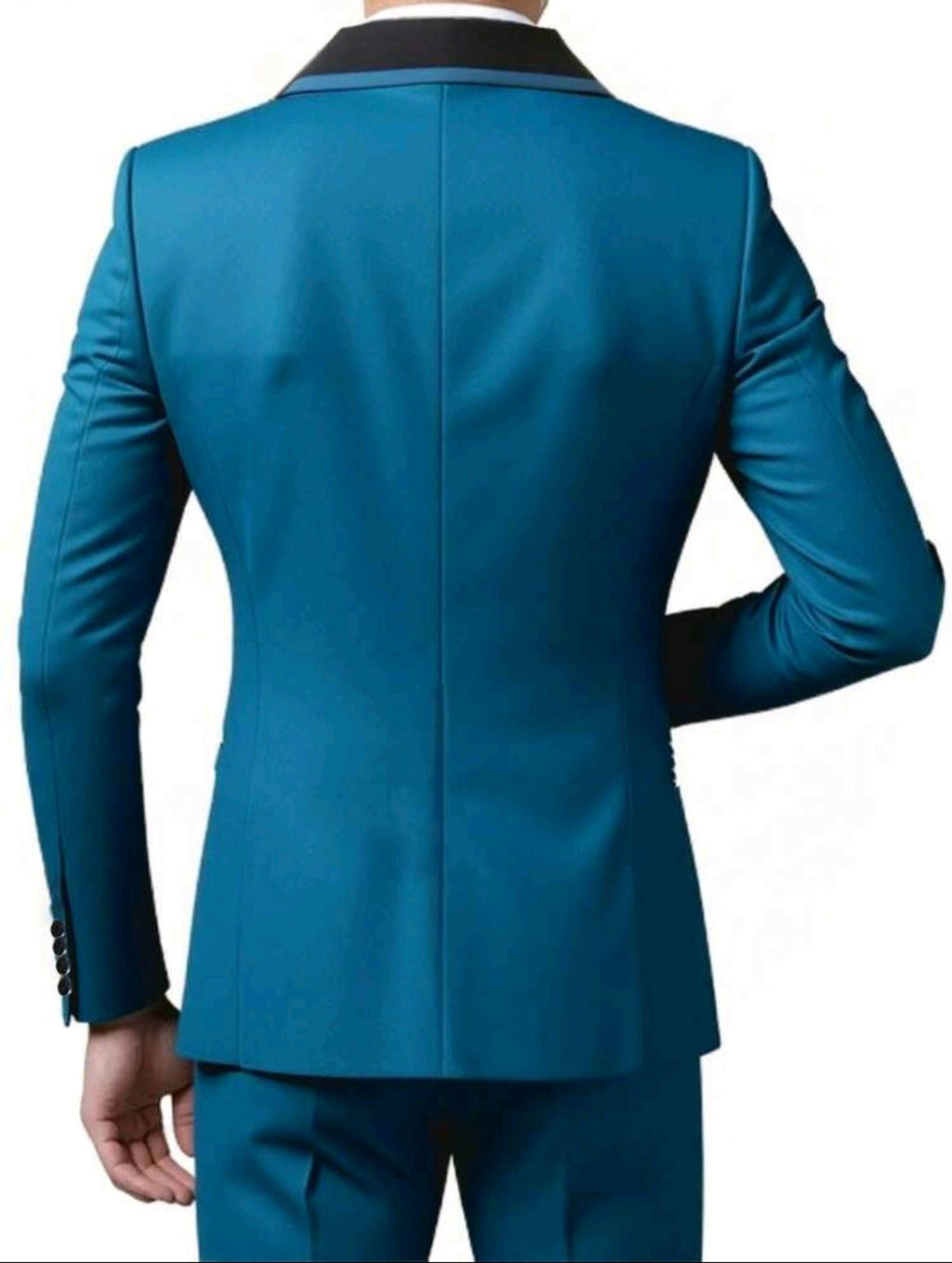 Costume 3 Pièces Turquoise – Gilet, Veste & Pantalon