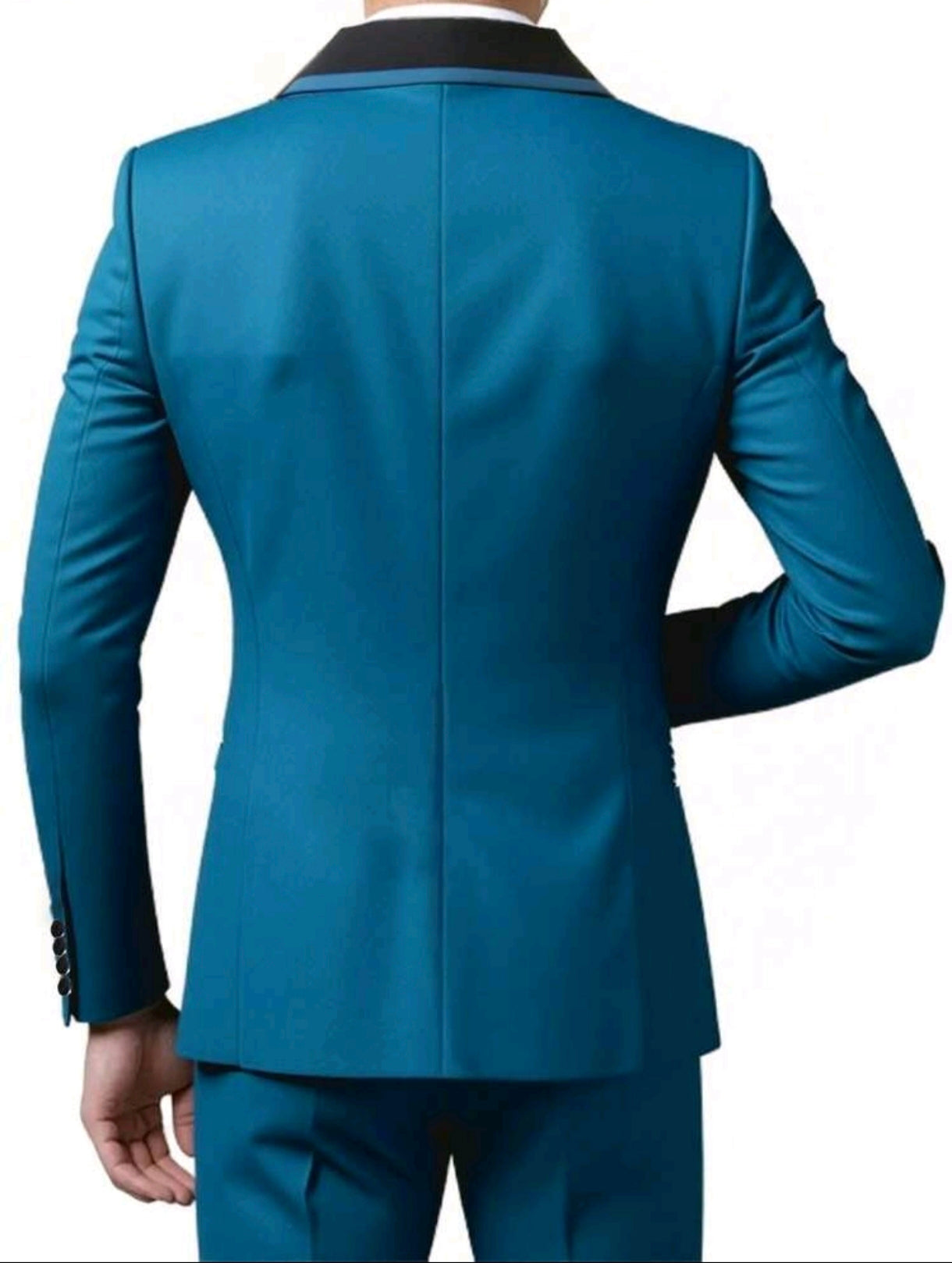 Costume 3 Pièces Turquoise – Gilet, Veste & Pantalon