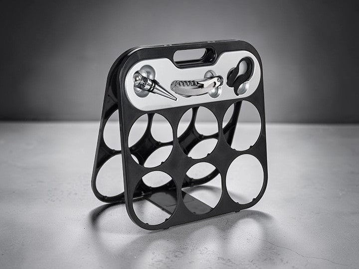 Porte-Bouteilles 6 Bouteilles avec Accessoires de Sommelier - Support à Vin Élégant