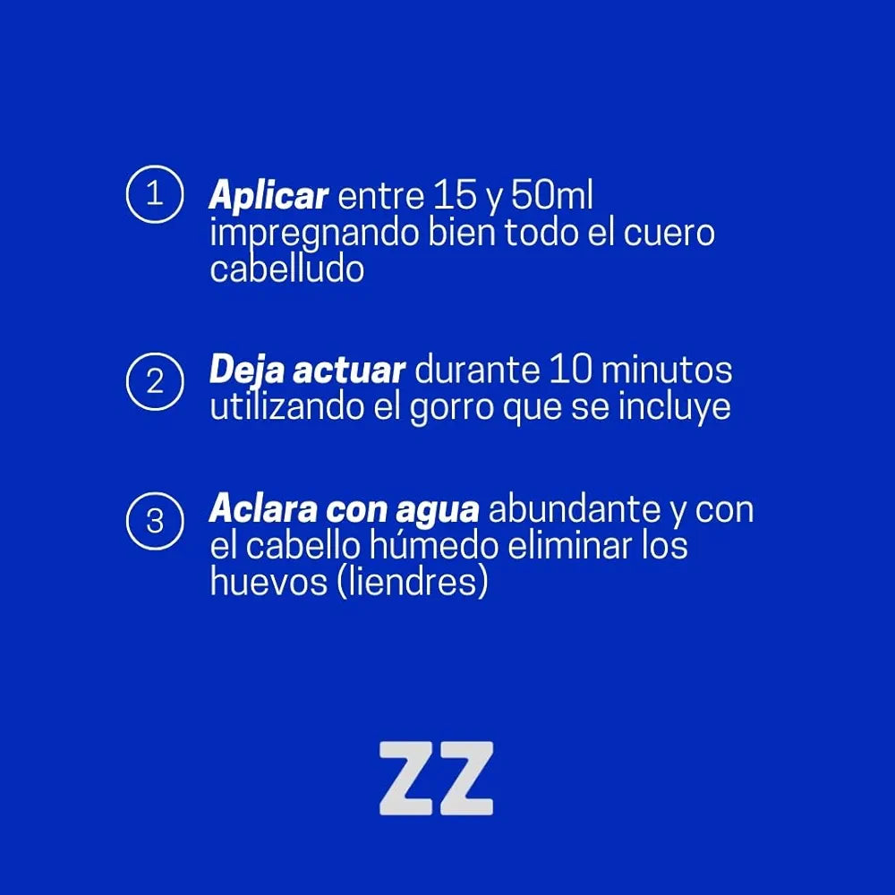 ZZ Pack Antipiojos – Lotion + Shampooing + Peigne Lendres