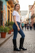 Bottes noires à boucle