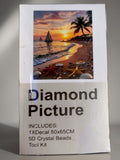 Diamond painting plage coucher du soleil