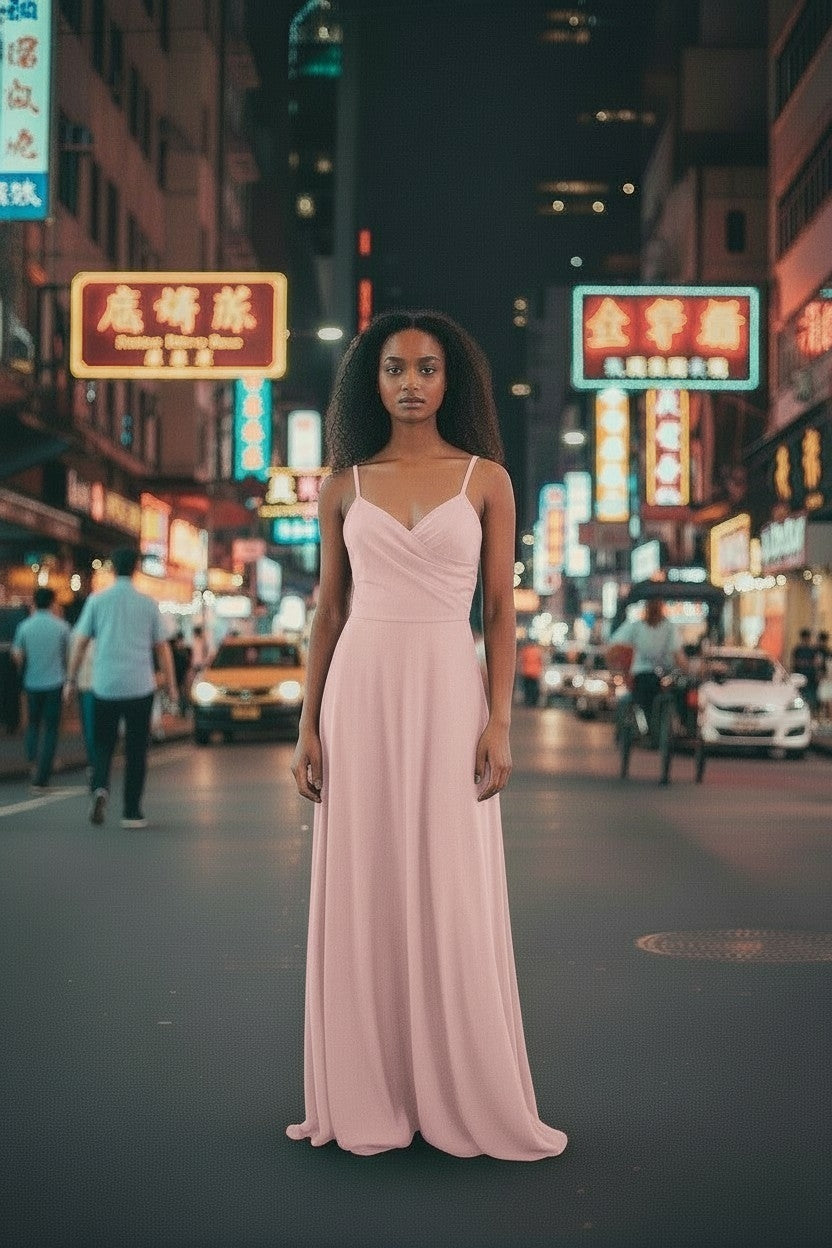 Robe Longue Élégante à Bretelles taille unique