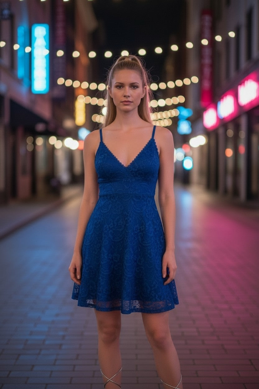 Robe Courte en Dentelle - Divers Coloris Taille unique