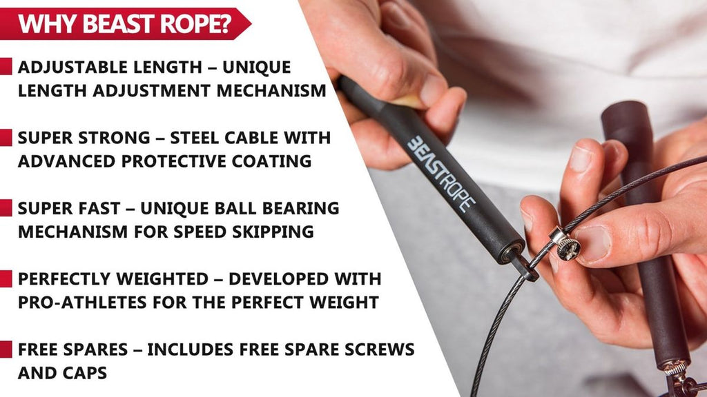 Corde à Sauter Professionnelle BEASTGEAR Elite & Pro – Boxe CrossFit HIIT MMA