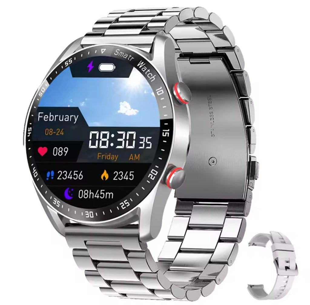 Montre Connectée Bluetooth 2026 – Homme | ECG+PPG, Appel, Écran HD 360×360