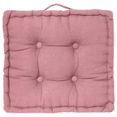 Coussin de Sol Velours Rose 40x40x8cm