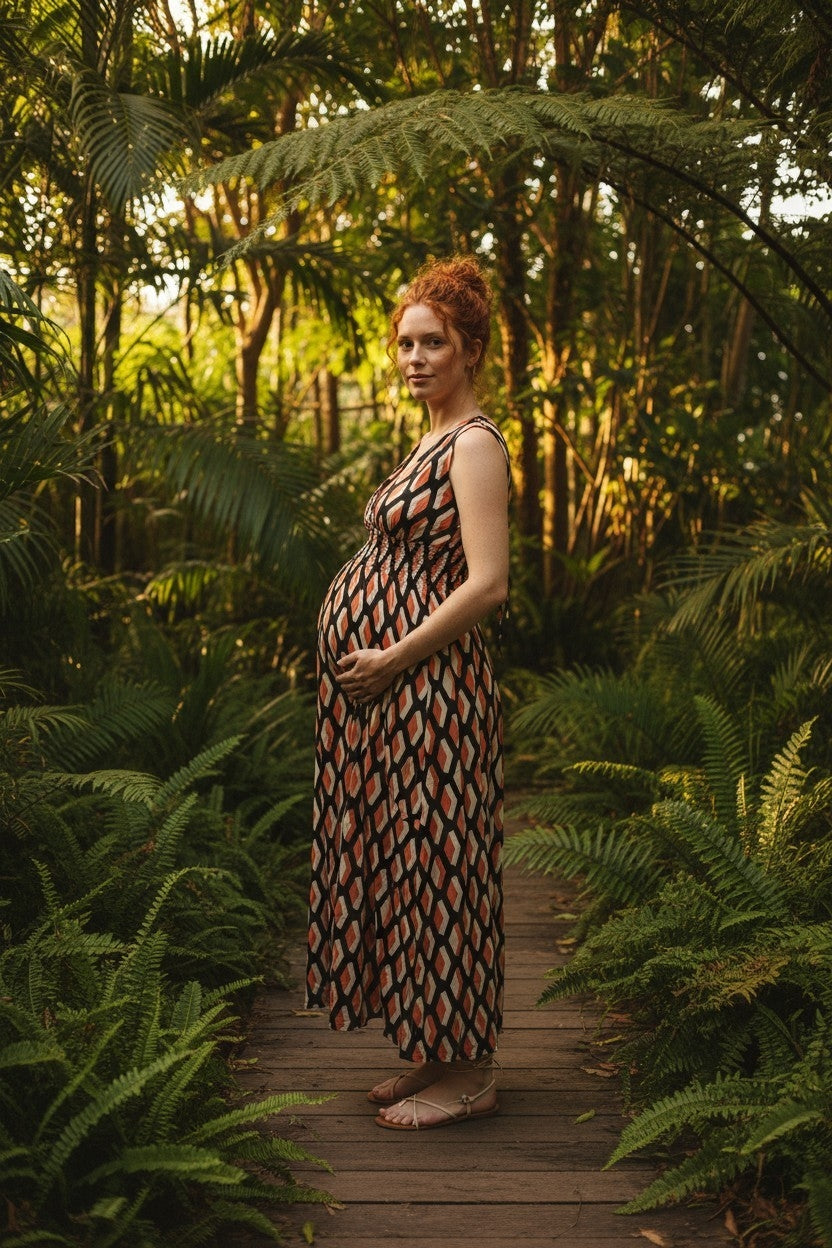 Robe Maxi Imprimé Géométrique