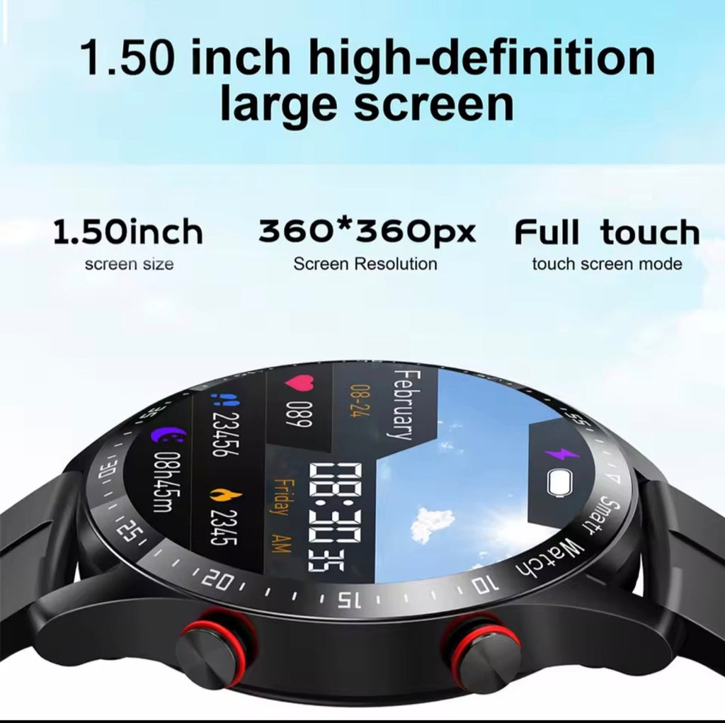 Montre Connectée Bluetooth 2026 – Homme | ECG+PPG, Appel, Écran HD 360×360