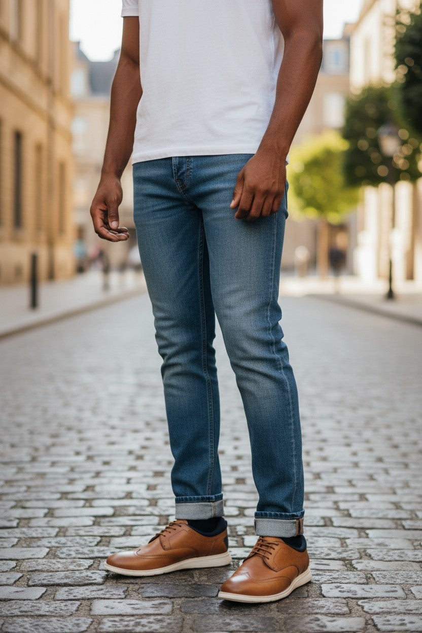 Chaussures en cuir marron