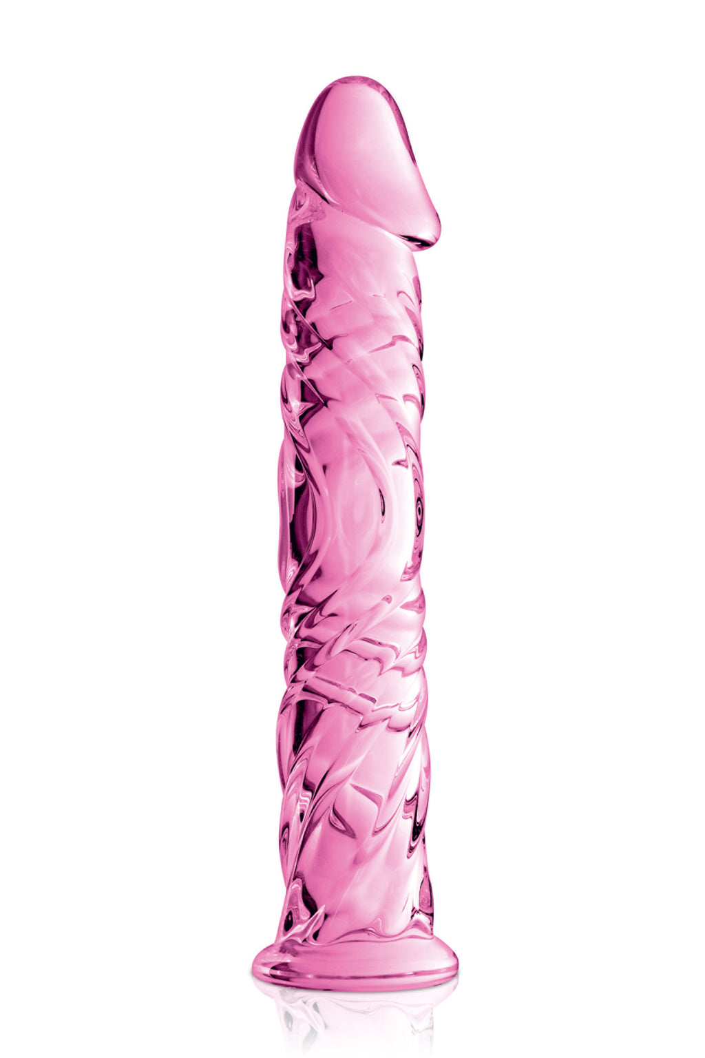 Glossy Toys n°4, gode réaliste en verre rose 16,5 cm