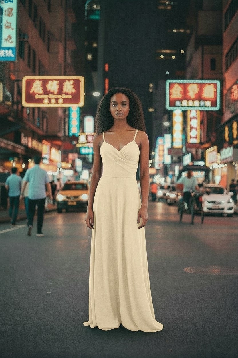 Robe Longue Élégante à Bretelles taille unique