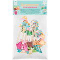 Bâtonnets à Cocktail Décoratifs Nid d'Abeille – Set de 24 | Motifs Tropicaux