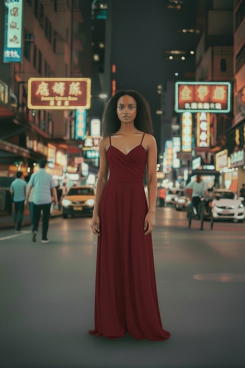 Robe Longue Élégante à Bretelles taille unique