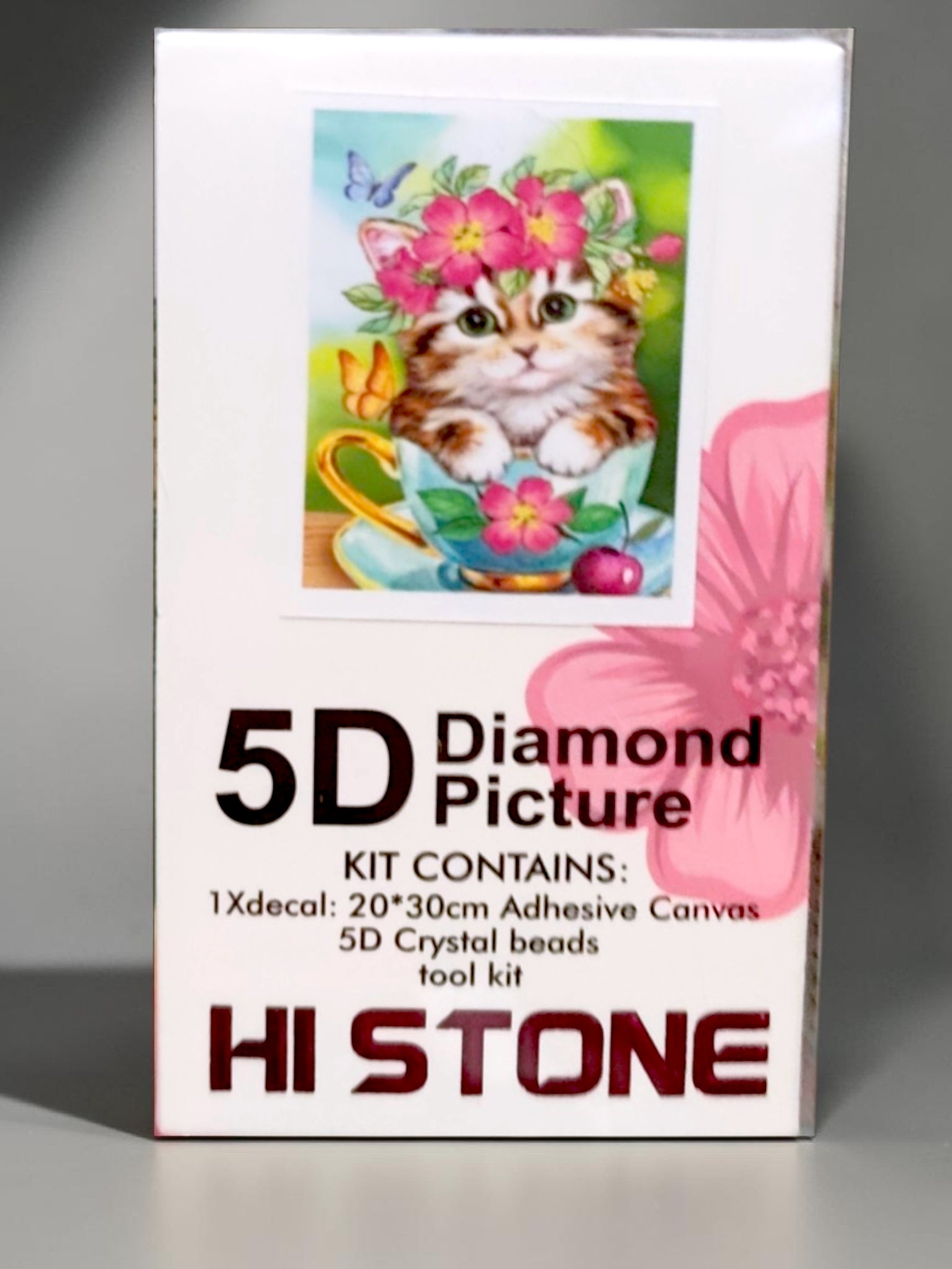 Kit Diamond Painting 5D – Chaton fleurs