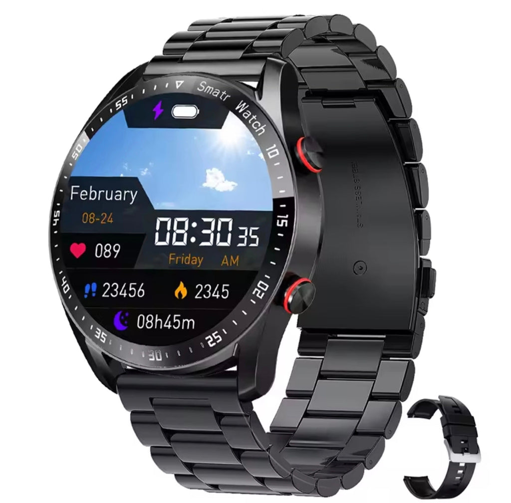 Montre Connectée Bluetooth 2026 – Homme | ECG+PPG, Appel, Écran HD 360×360