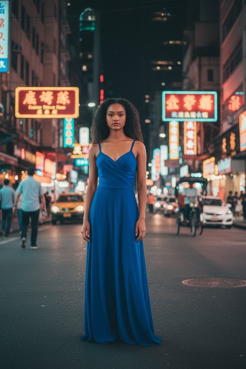 Robe Longue Élégante à Bretelles taille unique