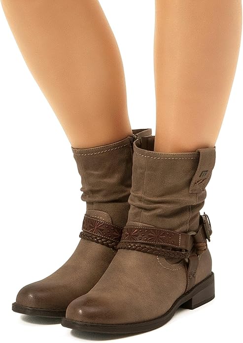 MTNG Bottines Plates Femme PERSEA Taille 37 - Bottines Décontractées avec Fermeture Éclair