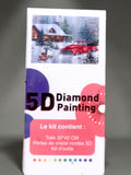 Kit Diamond Painting 5D – Chalet hivernal & camion rouge