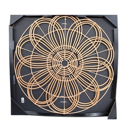 Horloge Murale Ronde 48cm - Cadre Bambou - Design Floral Naturel