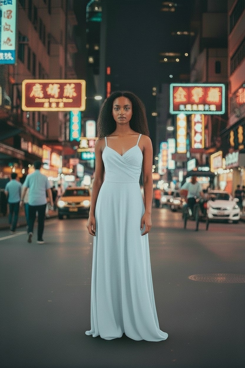 Robe Longue Élégante à Bretelles taille unique