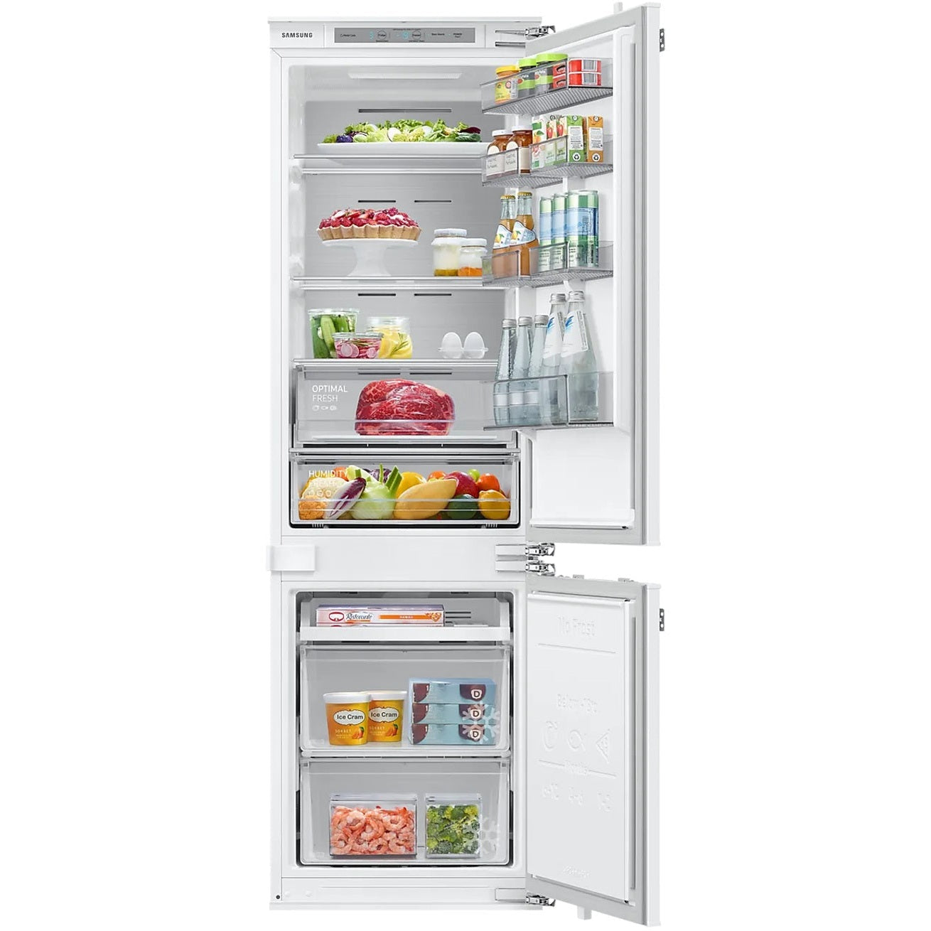 Samsung BRB26713DWW/EF – Frigo Combiné Encastrable | Blanc | 264L | NoFrost