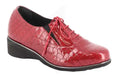 Gibaud Chaussures Orthopédiques Femme Cuir Rouge Croco - Confort et Soin du Pied