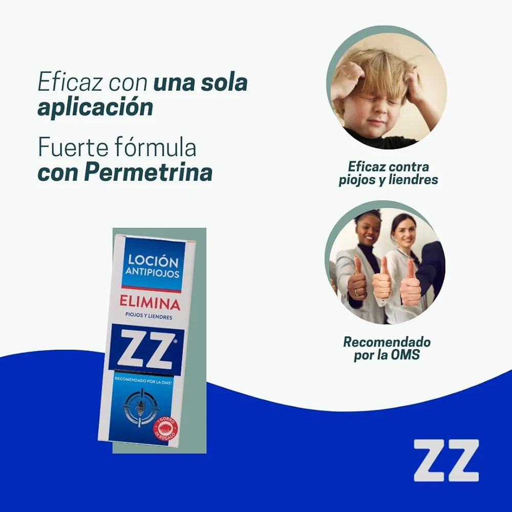 ZZ Loción Antipiojos – Élimine Poux et Lentes en 1 Application