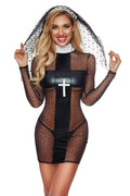 TENUE NONNE SEXY 4 PCS NOIR T.U