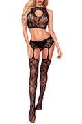 TOP+COLLANT OUVERT NOIR T.U