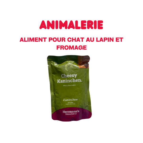 Nourriture pour chat au lapin et fromage